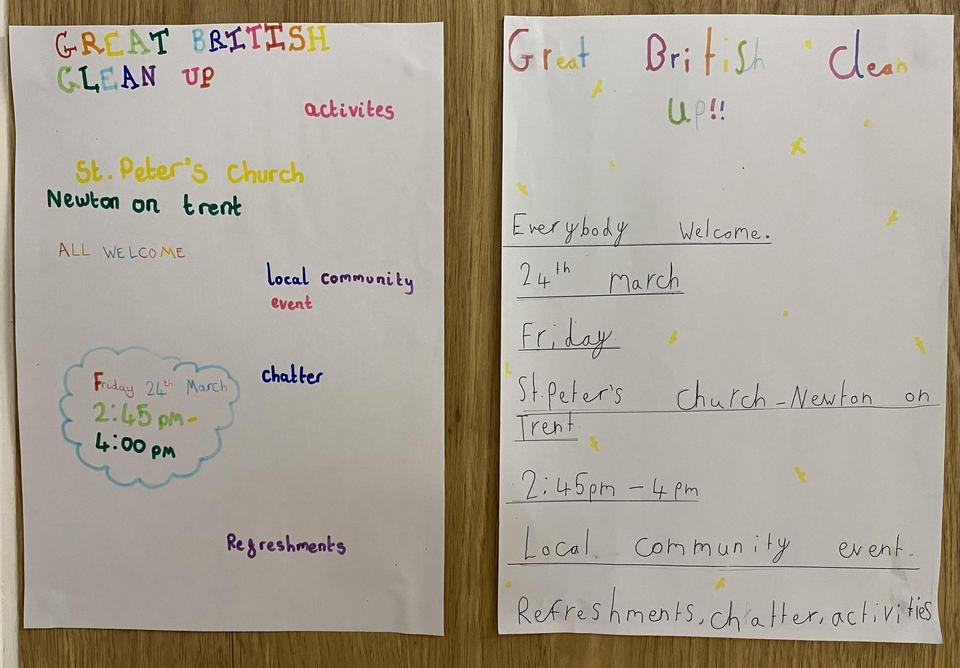Posters created to promote the upcoming community event.